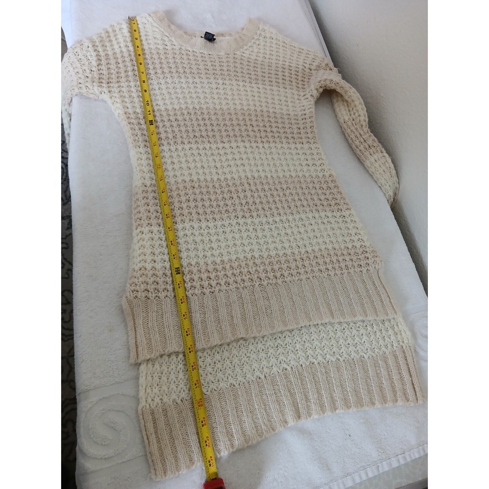 Rue 21 Women's Sweater‎ Size XL Beige Tan Stripes Long Sleeve Round Neck - Picture 10 of 16